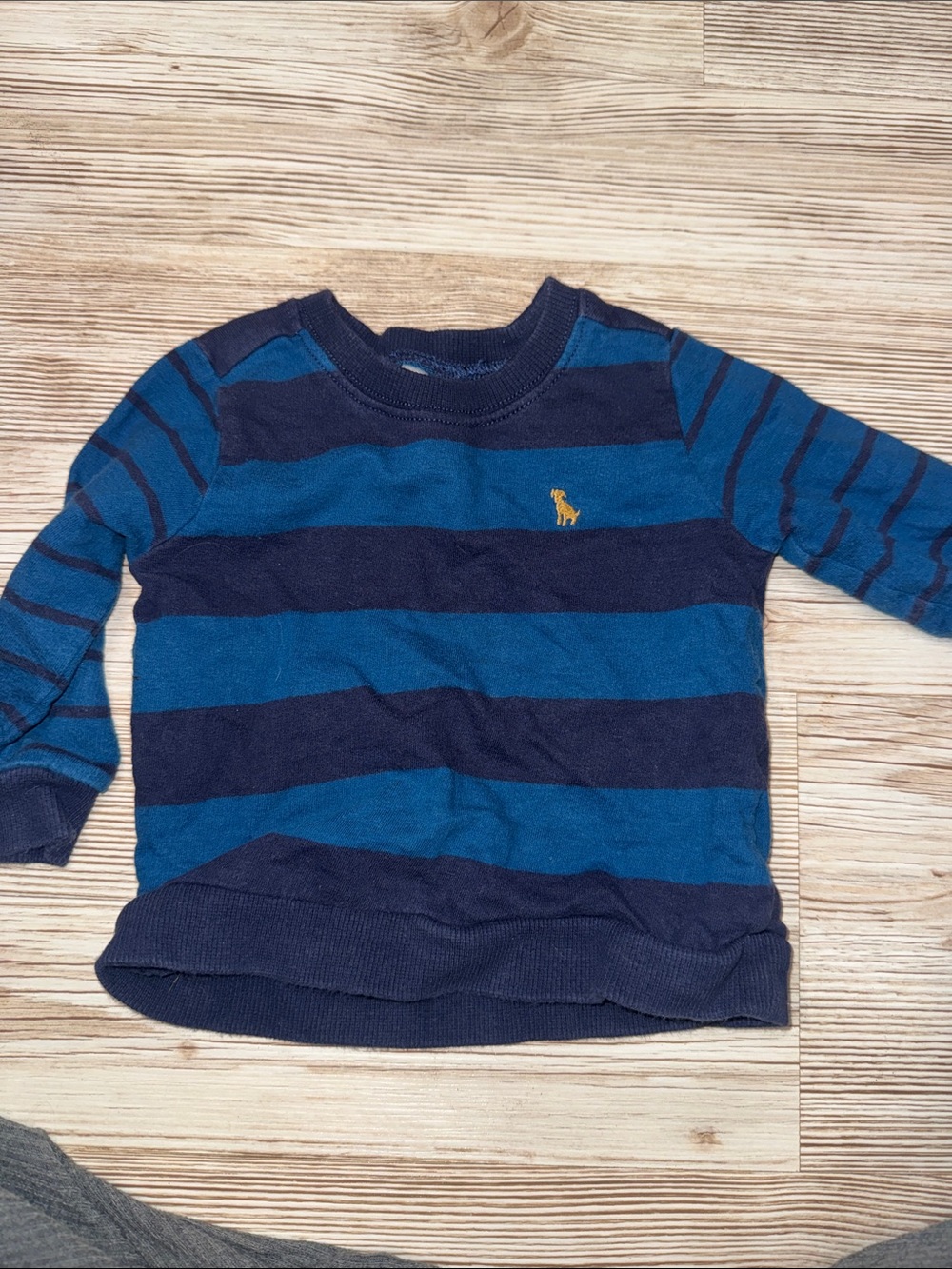 Kids Long Sleeve Striped Crewneck Shirt - Blue/Navy
